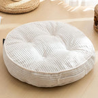 HIGOGOGO Washable Floor Pillow Cushion for Adults, Meditation Cushion Pillow, Large Round Floor Sitting, Removable Tufted Corduroy Cover, for Tatami Living Room or Yoga, 22x22 Inch, Machine Washable