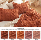 Bedsure Boho Duvet Cover King Size, Soft & Comfortable Elegant Design Boho Bedding for Decoration, Machine Washable Comforter Cover for All Seasons,Includes 1 Duvet Cover & 2 Pillow Shams,Terracotta