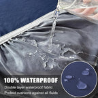 100% Waterproof Couch Cushion Covers Sofa Seat Cover, Stretch Loveseat Covers for Dogs, Reversible Sofa Protector Covers for Kids Pets with Elastic Bottom, Washable(Loveseat Cushion, Navy)