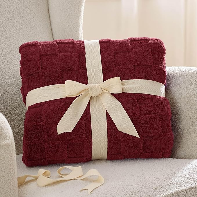 Bedsure GentleSoft Twin Blanket for Bed Red - Super Soft Cozy Blankets for Women Men Girls, Cute Fuzzy Fleece Throws for Bedroom Couch, 60x80 Inches