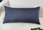 Aiking Home Woven Fine Faux Linen Throw Pillow Cover, Size 12"x24", Navy