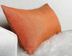 Aiking Home Woven Fine Faux Linen Throw Pillow Cover, Size 12"x24", Orange