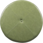 HomePop Round Leatherette Storage Ottoman with Lid, Moss Green Large