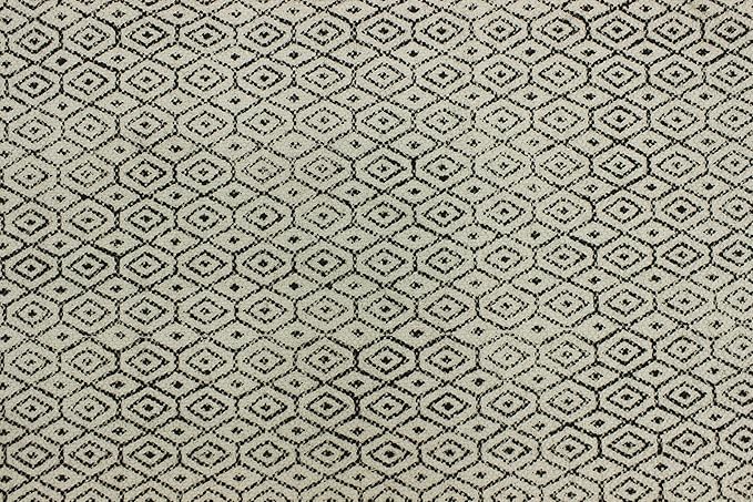 Kilim Rug 3x5 Area Rug Beige & Black Cotton Dhurrie Oriental Thick 0.19 inches Stone Easy Washable Rug Hand Wash Cotton Carpet Flatweave Rug Indoor Outdoor Rugs for Kitchen, Bedside, Enterway