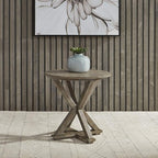 Liberty Furniture Industries Parkland Falls Round End Table, W24 x D24 x H24, Light Brown