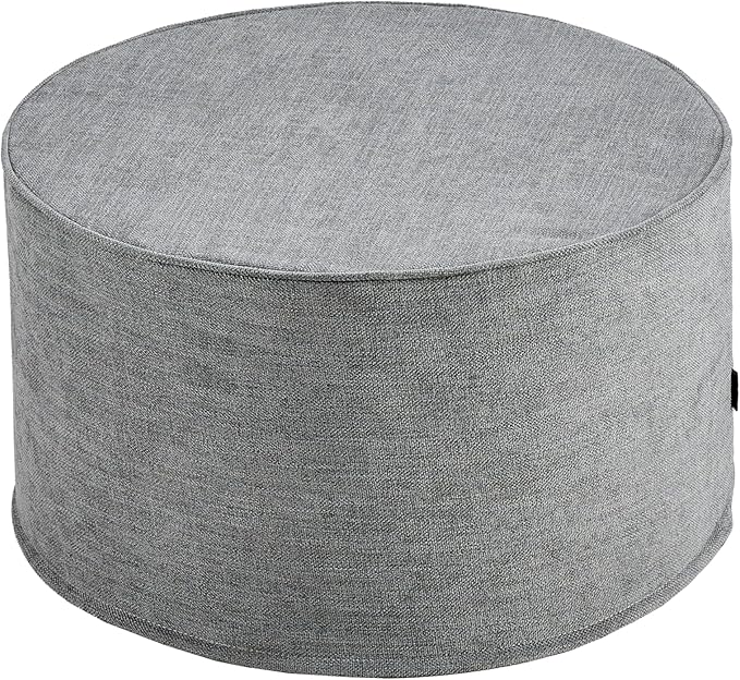 Large 22" Sturdy Ottoman Pouf for Living Room, Bedroom, Playroom, High Density Foam Filling Footrest, Side Table, Extra Seating Home College Dorm Décor Extra Firm (Gray)