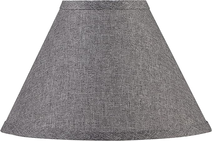 Aspen Creative 56027A, Hardback Empire Transitional UNO Lamp Shade, Dark Grey Burlap Textured Fabric, 4" Top x 10" Bottom x 7" Slant Height, Slip UNO 33mm