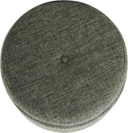 Homepop Home Decor | Upholstered Round Storage Ottoman with Nailheads| Ottoman with Storage for Living Room & Bedroom, Green Clover Fabric