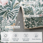 Botanical Floral Area Rug 6x9 Light Green Cream Vintage Garden Design, Perfect for Living Room, Bedroom, Kids Room, Nursery - Stain & Water Resistant Non-Slip, Pet & Child Friendly Area Rugs