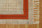 Area Rug 9x12 Kilim Bronze & Black Cotton Dhurrie Oriental Thick 0.19 inches Stone Washable Rug