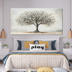 AIXMGSJS Canvas Wall Art Decor Tree of Life Wall Art Modern Large Black and White Wall Art Prints Canvas Art Decor Large Artwork for Walls Pictures for Living Room Home Office Wall Decor 29"X58"