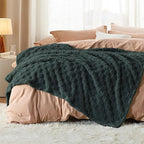 Bedsure GentleSoft Dark Green Throw Blanket for Couch - Super Soft Cozy Blankets Gifts for Women Men Girls, Cute Small Fleece Throws for Bedroom Home Decor, 50x70 Inches