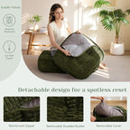 8" Washable Floor Pillow Cushion for Adults, Meditation Cushion Pillow, Removable Tufted Blended Corduroy Cover, Large Square Floor Sitting for Tatami Living Room or Yoga, 2Pack, Machine Washable