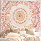 Lifeel Pink Mandala Tapestry, Cute Boho Medallion Floral Tapestries for Girls Bedroom Living Room Dorm Decor,60x80 inches