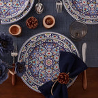 Bico Mandala Kaleidoscope Salad Plates Set of 4, 8.75 Inch Ceramic Dessert Plates for Salad, Appetizer, Side Dishes, Microwave and Dishwasher Safe, Gift for Housewarming and Thanksgiving