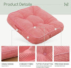 Washable Floor Pillow Cushion for Adults, Meditation Cushion Pillow, Large Square Floor Sitting, Removable Tufted Corduroy Cover, for Tatami Living Room or Yoga, 22x22 Inch, 2Pack, Machine Washable