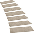 PURE ERA Carpet Stair Treads Tape Free Non Slip Indoor Stair Carpet Stair Protectors Pet-Friendly Non-Slip Skid Resistant Washable Reusable 8" x 30"(2 Pieces,Cream Gray)