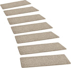 PURE ERA Carpet Stair Treads Tape Free Non Slip Indoor Stair Carpet Stair Protectors Pet-Friendly Non-Slip Skid Resistant Washable Reusable 8" x 30"(2 Pieces,Cream Gray)