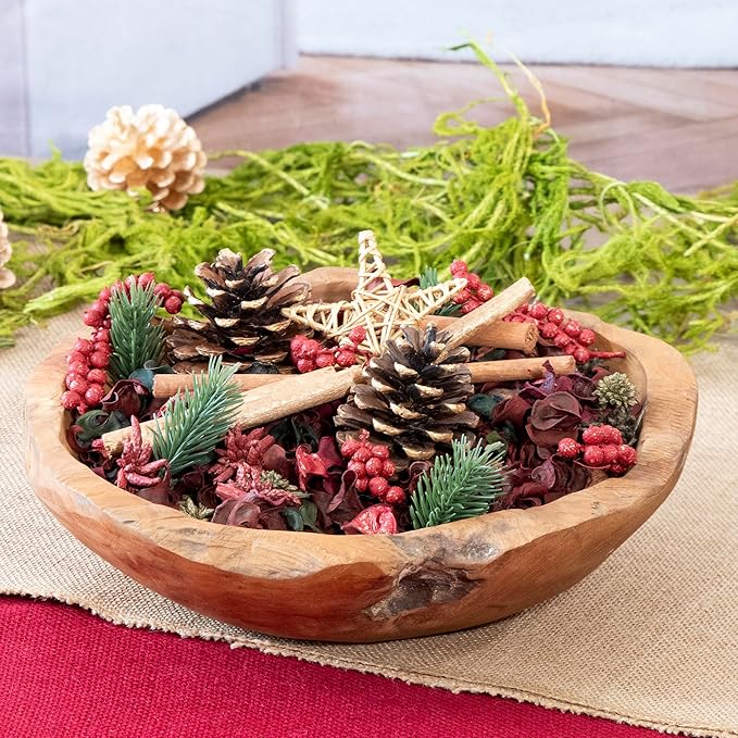 Cinnamon Fragrance Potpourri Bag Christmas Holiday Home Décor | Floral Petals Vase & Bowl Filler Decoration (Holiday Red)