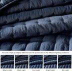 WDCOZY Navy Blue Oversized California King Size Quilt Bedding Sets with Pillow Shams, Cal King Lightweight Bedspread Coverlet, Quilted Blanket Thin Comforter Bed Cover, 3 Pieces, 118x106 inches