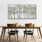 Wall Art Modern Artwork Canvas Prints Framed Picture Green Plant Forest Abstract Tree Contemporary Wall Art Bedroom Living Room Office Decoration Framed Ready To Hang 24x48 Inch