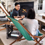 BYER OF MAINE Pangean Glider Chair – Folding Wood & Canvas Chair – Portable Outdoor Chair for Porch, Patio, or Beach in Forest Green