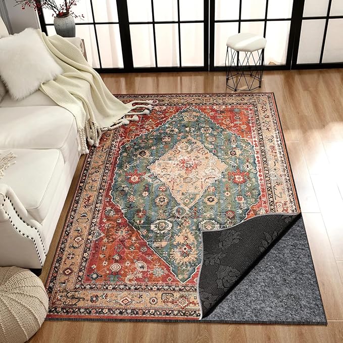 Waterproof Rug Pad, Thick 2x8 ft Under Area Rug Carpet Pad, Non Slip Rug Pads for All Floors and Hardwood Floors Finishes, Keep Carpets in Place Soft and Prevent Rug from Wrinkling or Buckling