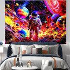 NYZE Astronaut Space Tapestry for Bedroom, BlackLight Tapestry Room Decor Wall Tapestries, Cool Galaxy Planet Wall Hanging, Wall Hanging for Men Guys Gamer Room Dorm Living Room 59in×51in