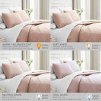 Southshore Fine Living, Inc. Full/Queen Quilt Set, Stitched Full Size with 2 Matching Pillow Shams, Lightweight Quilt Coverlet, Easy Care Machine Washable Queen Size Quilt Bedspread, Blush
