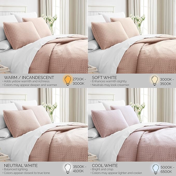 Southshore Fine Living, Inc. Oversized King Quilt Set, Stitched Blush Pink Quilt Bedspread, 2 Matching Pillow Shams, Machine Washable Cal/King Quilts, Hotel Quality Bedding, Cozy Coverlet, Blush