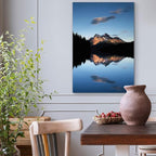 Renditions Gallery Canvas Nature Wall Art Home Paintings & Prints Mountain Sunset Lake Reflection Glam Modern Wall Hanging Decorations for Bedroom Living Room Office Kitchen - 24"x36" LT06