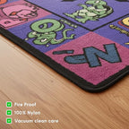 SAFECASTLE Alphabet Charlie Kids Educational Area Rug – 5'4" x 7'8" – ABC Alphabet Border Classroom Carpet for Playroom, Classroom, Daycare, or Preschool – Durable Machine-Tufted Nylon Rug