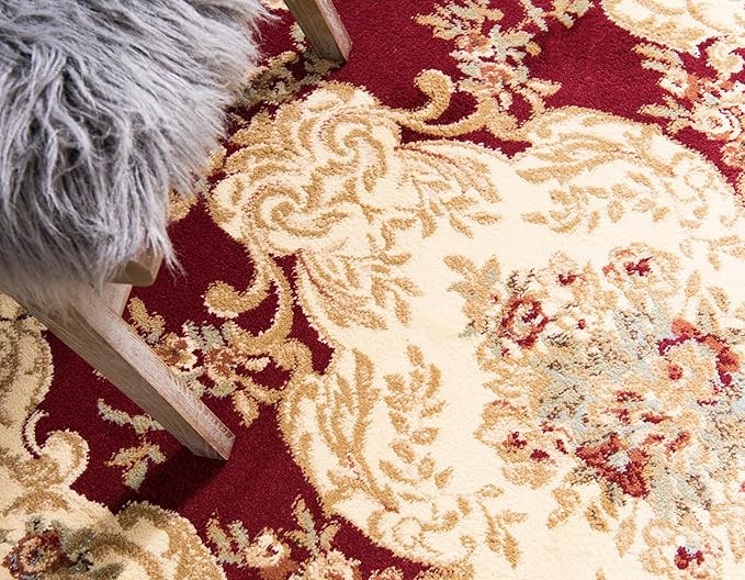 Rugs.com Chateau Collection Rug – 3' x 19' 8 Runner Red Medium Rug Perfect for Hallways, Entryways