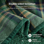 Sophia & William Throw Blanket for Couch Sofa(60x80 Inches) - Reversible Fluffy Soft Blanket, Gifts for Women, Green