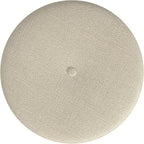 HomePop Home Decor | Upholstered Round Storage Ottoman with Nailheads| Ottoman with Storage for Living Room & Bedroom, Cream Woven