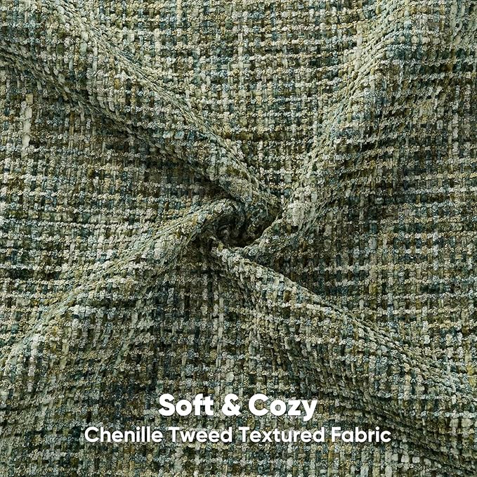 FUTEI Dark Green Decorative Throw Pillow Covers 16x16 Inch Set of 3,Soft Chenille Tweed Textured Cushion Case,Modern Home Decor for Couch Bed Living Room