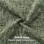 FUTEI Dark Green Decorative Throw Pillow Covers 16x16 Inch Set of 3,Soft Chenille Tweed Textured Cushion Case,Modern Home Decor for Couch Bed Living Room
