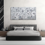 Belmrxne Floral Wall Art Grey and White Wall Decor Aesthetic Canvas Painting Unique Artwork for Living Room Bedroom Dining Room kitchen Office 24x48 Inches