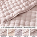 WDCOZY Pink Twin Size Quilt Bedding Sets with Pillow Sham, Lightweight Soft Bedspread Coverlet, Quilted Blanket Thin Comforter Bed Cover, All Season Summer Spring, 2 Pieces, 68x90 inches