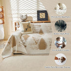 MYSKY HOME Couch Cover for Dogs Washable Khaki Rhombic Couch Sofa Protector Dogs Pets Friendly Chenille Geometric Sofa Covers Soft Durable Farmhouse Sofa Slipcovers, 71" X102"