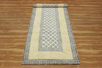 Kilim Runner 2.6x10 Cotton Runner Rug Beige & Black Flatweave Runner 0.19 inches Stone Easy Washable Hand Wash Cotton Carpet Indoor Outdoor Runner Rugs for Hallway, Staircases, Corridor Runner