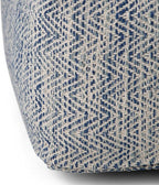 SIMPLIHOME Nate Square Pouf - 20 inch Wide Upholstered Handwoven Cotton Ottoman in Patterned Denim Melange, Boho Footstool or Extra Seating for Living Room with Artisanal Texture, Assembled