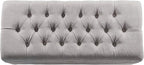 Homepop Home Decor | Tufted Ainsley Button Storage Ottoman Bench with Hinged Lid | Ottoman Bench with Storage for Living Room & Bedroom, Grey