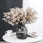 JAKY-Global Fake Fall Flowers Artificial for Decoration Faux Silk Babys Breath Floral Stems Home Indoor Halloween Decor Centerpieces Tables Vase Beige 12pcs
