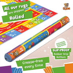 KC Cubs 5x7 ABC Alphabet, Numbers & Shapes Rug – Educational Non-Slip Play Mat Carpet for Kids, Toddlers, Nursery, Classroom, Playroom, Baby Daycare