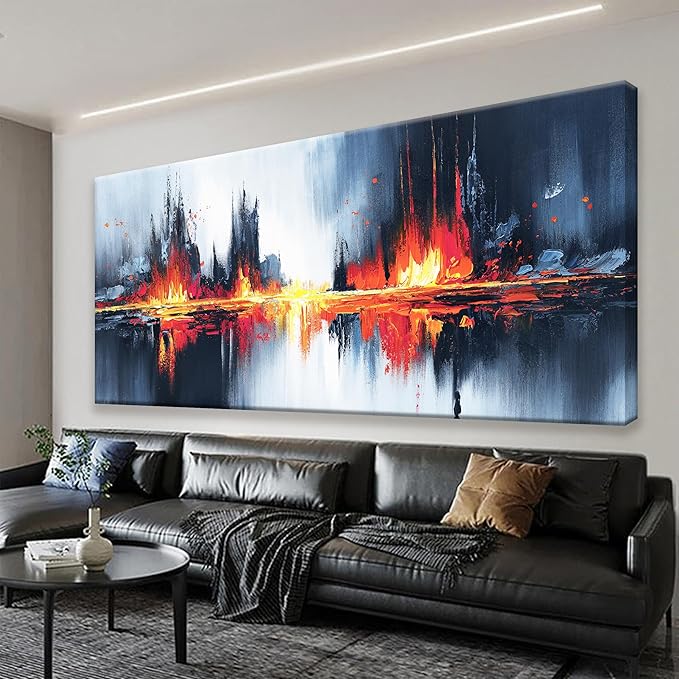 Black Abstract Wall Art Bedroom Wall Art For Living Room Canvas Wall Art Decor Red Gold Abstract Wall Decor Painting Prints For Kitchen Office Home Decoration 24" X 48" Ready To Hang