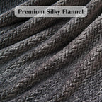 NEWCOSPLAY Super Soft Queen Blanket Dark Grey Premium Silky Flannel Fleece Leaves Pattern Lightweight Bed Blanket All Season Use (Dark Grey, Queen(90"x90"))