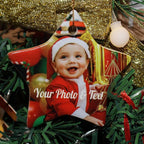 Personalized Christmas Ornaments with Picture Custom Christmas Ornament 2024 Customized Photo Ornament for Christmas Tree Ceramic Xmas Tree Decor for Family Couples Friends