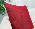 Aiking Home Woven Fine Faux Linen Throw Pillow Cover, Size 18"x18", Burgundy