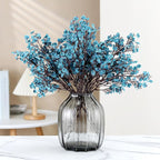 JAKY-Global Babys Breath Fabric Cloth Artificial Flowers 6 Bundle European Fake Silk Plants Decor Wedding Party Decoration Bouquets Real Touch DIY Home Garden (Autumn Blue-6pcs)